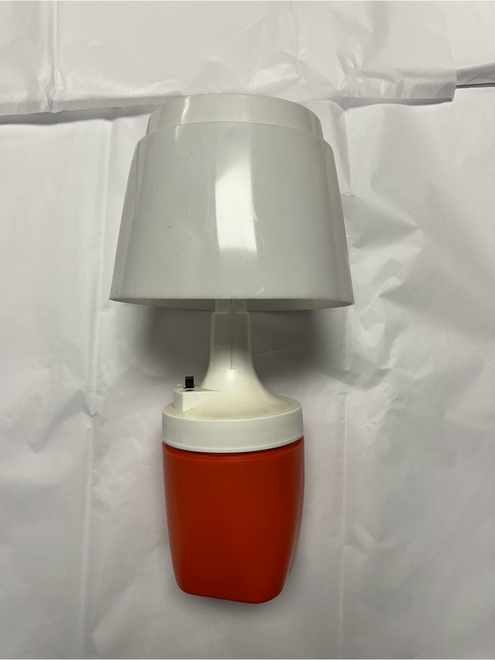 Vintage Rayovac Lantern Retro Orange & White Table Lamp No 100 1970’s